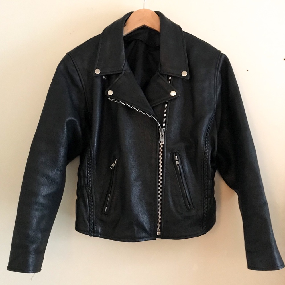 Vintage leather moto jacket